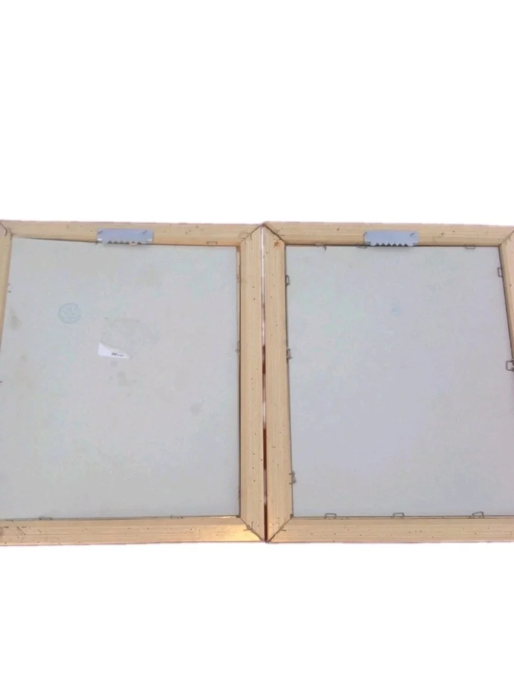 Set of 2 Gold-Tone Picture Frames Green Mat Floral Prints 11.5x9.5 Portrait